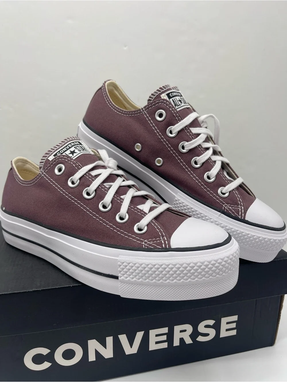 Converse A10647F CTAS LIFT OX TRAIL MIXED/NATURAL IVORY Platform Sneakers Plum